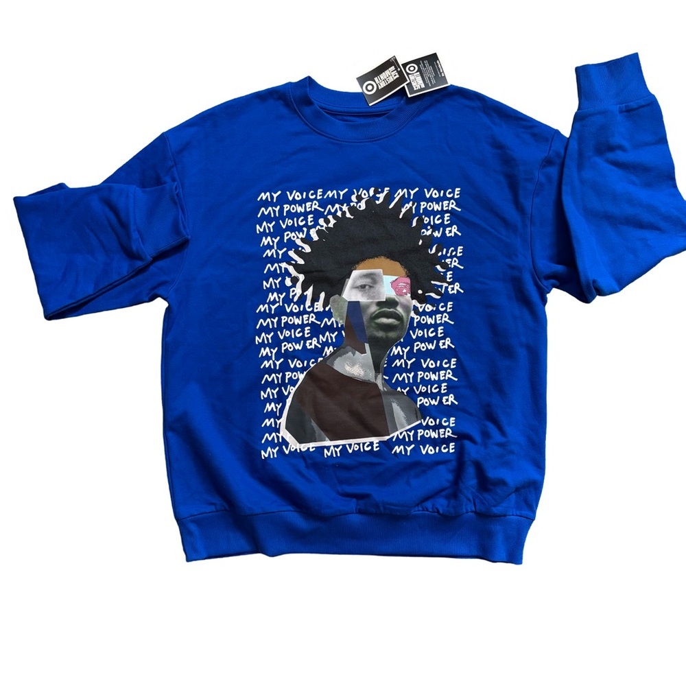 Blu: BlackBoyBe Graphic Men's size medium Black History Month Sweatshirt NWT